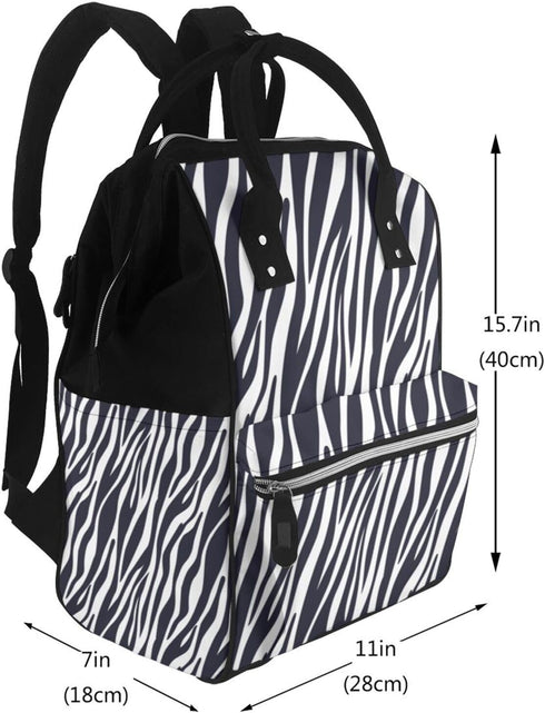 TZTTZT Backpack, Mommy Black white Zebra print Diaper Bag Toddler Baby Girl Boy Diaper Bag for Mom Dad, Bags Travel