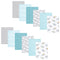 Hudson Baby Unisex Baby Flannel Burp Cloth 12pk, One Size, Teal Elephant