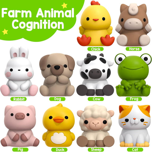 KMUYSL Learning Toys for 1-3 Year Old - 20 Pcs Animals Toy for Counting Skill and Color Matching Gift