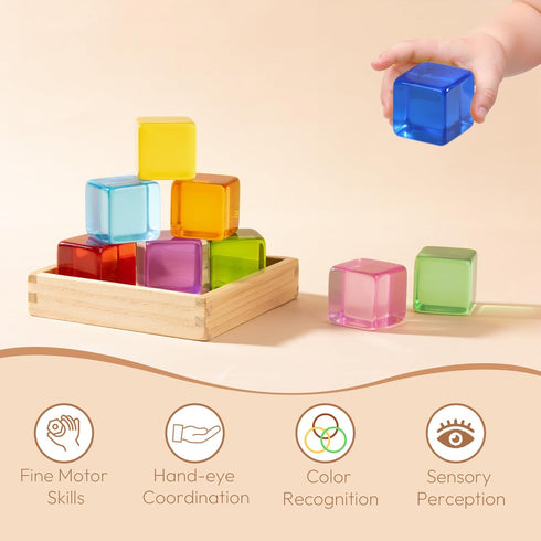 1 2 3 2-4 Set, Woodtoe Large Building Blocks for Toddlers, Montessori Toys for Year Old Boy Girl, No Choking Hazard