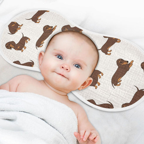 Qinllo 2 Pack 22x11 Inch Muslin Burp Cloths Dachshund Dogs Cute Cotton Baby Burp Cloths Absorbent Burping Cloth Soft
