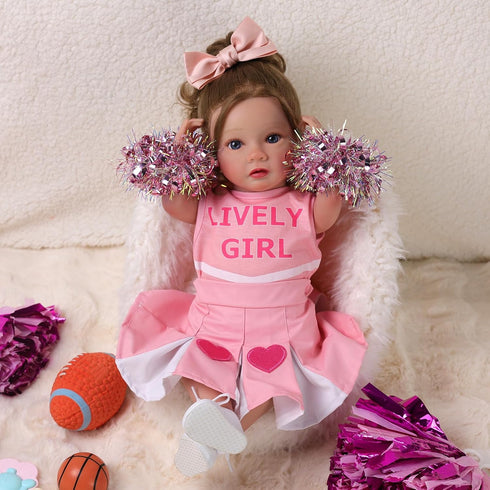 BABESIDE 4 Pcs Reborn Baby Doll Clothes Set for 17-22 Inch Dolls with Heart Pattern Accessories