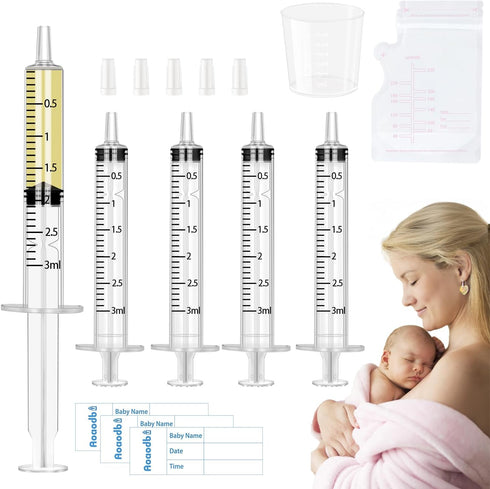 Aoaodbu Colostrum Collector Kit Include 100pcs 3ml Sealed Breast Milk Collector No Needle