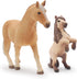 Gemini&Genius Horses Toy for Kids, Premium Farm Horse Animal Playset with Mare and Horse Cub Family Action Figures