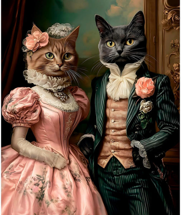 Puzzles for Adults 1000 Pieces, Victorian Cats: The Elegant Pair Portret, Hard