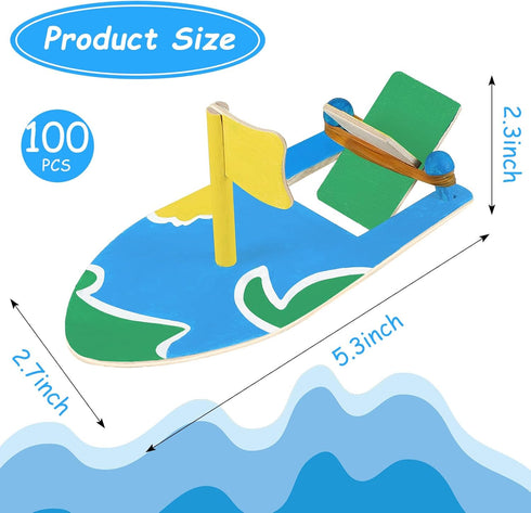 24 Sailboat Deekin Pcs DIY Wooden Boats Bulk Crafts Kit Rubber Band Paddle Boat Build a Boat Mini Model Rain Gutter