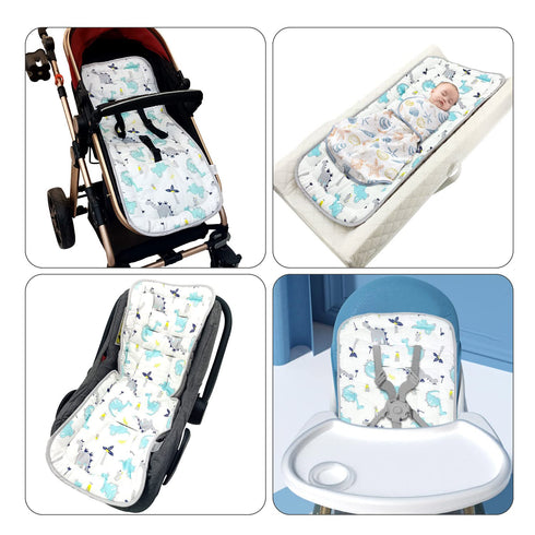 Baby Stroller Cushion, Universal Soft Cotton Seat Pad Liner for Newborn, 34x78cm (Dinosaur+Grey)