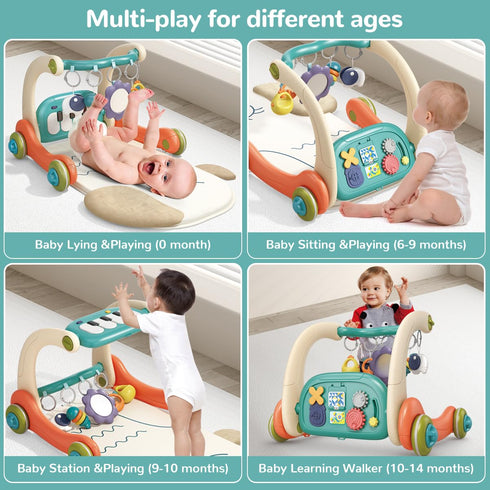 3 1 Tummy 5 0-14 in Baby Play Mat Gym, Kick and Play Piano Gym with Music Light, Activity Time Play mat with Learning