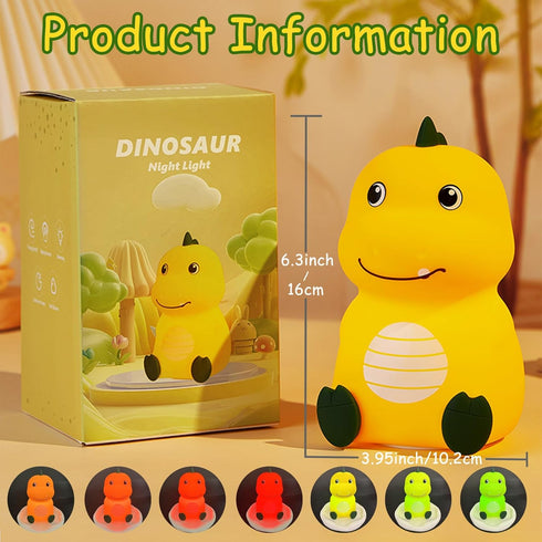 NCBNCB Light,16 Dimmable Night Light for Kids Cute Dinosaur Night Colors Silicone Baby Night Lights for Nursery
