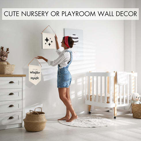 Set 2 KIBAGA Beautiful Nursery Wall Decor Signs - of Cute Designs That Are Perfect for Your Toddlers or Kids Playroom