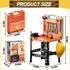 Kids Tool Bench Set, MAGIC4U 95PCS Toddler Workbench with Electronic Drill, Safety Vest & Hat for Ages 3-8