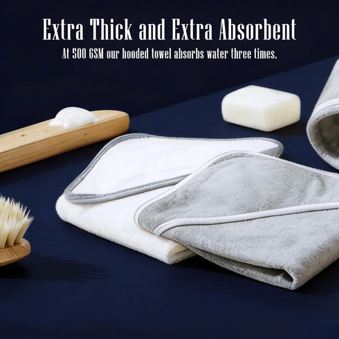 2 Pack 37.5x37.5 Baby Bath Towel - Rayon Made from Bamboo - Ultra Soft Hooded Towels for Babies,Toddler,Infant