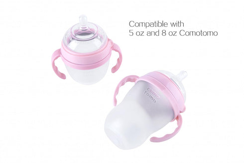 Compatible Baby Bottle Handle for Comotomo Bottles, 8 oz & 5 oz, 3 Count, Pink