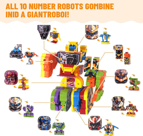 10 1 10 3+, in Number Robots Transforming Toys - Convertible to Big Robot, Number Blocks with Digital Cards, STEM