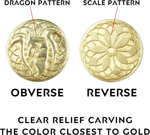 50 PCS Gold Coins & PU Leather Bag - DND Metal Coins for Board Games, Fantasy Coins as Game Tokens