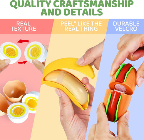 100 2 3 4 5 Shemira PCS Cutting Play Food Toy for Kids Kitchen, Pretend Food Toys for Toddlers, Play Kitchen Toys