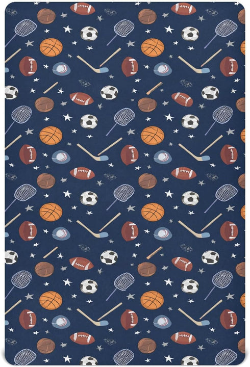 Baby Crib Sheet Team Sports Crib Mattress for Boys and Girls Playard