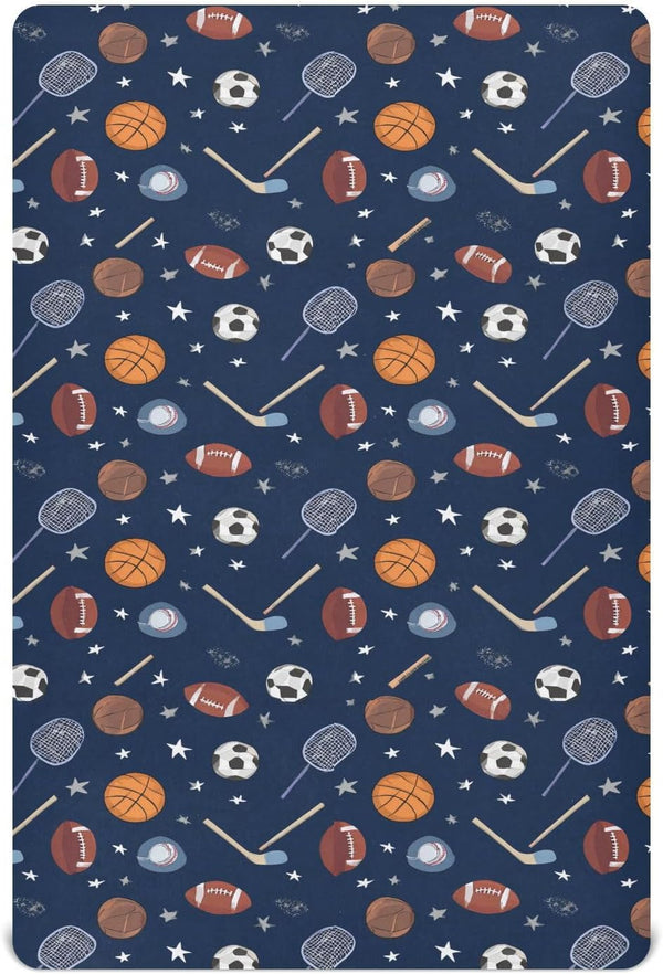Baby Crib Sheet Team Sports Crib Mattress for Boys and Girls Playard