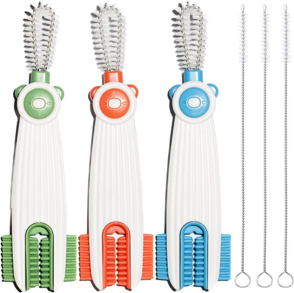 3 in 1 Cup Lid Gap Cleaning Brush Set with 3 Straw