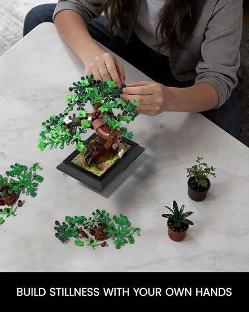 SHAREHB Sets 4 1 Bonsai Tree Building - in Four Seasons Bonsai DIY Building Blocks Toy, Artificial Bonsai Tree Plants