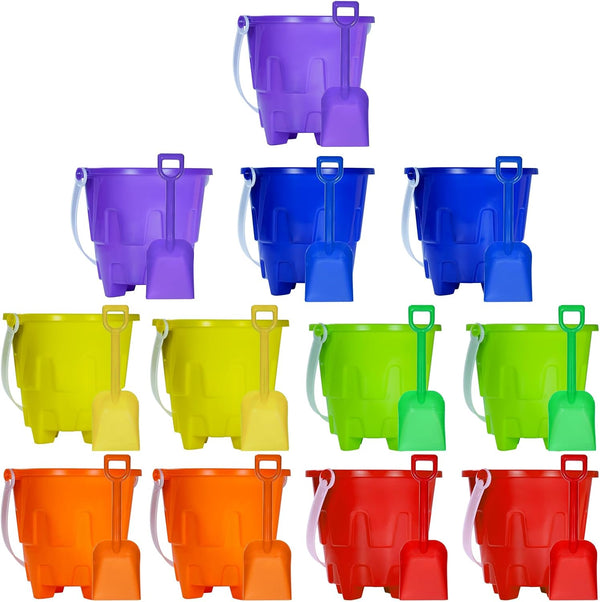 Qiuyanbo 5.63 Inch Sand Castles Beach Buckets and Shovel Set,Sand Bucket Water Bucket