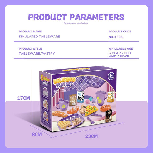 Set Set 3 4 5 6 7 8 9, Set Tea Party for Little Girls, Pretend Dessert Food for Kids Age Kids Kitchen Pretend Play