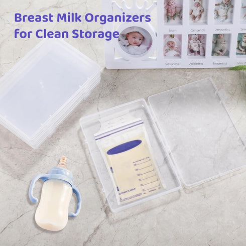 Kronabelle 12 7.5 5.1 0.7 Inches Pcs Breastmilk Storage Trays, Clear Flat Breast Milk Freezer Storage Organizers, X X