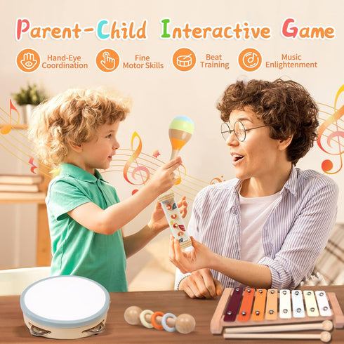 Sets, 2 3 4 18 Toddler Musical Instruments Montessori Wooden Percussion Educational Baby Musical Toys Xylophone Maracas