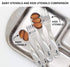 Baby Stainless Steel Utensil Set - Education Series 5pc Set (2 Spoons, 2 Forks, 1 Baby Butter Spreader) for Feeding