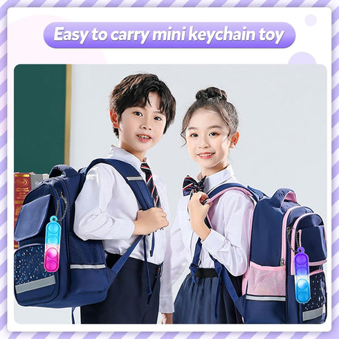 amicbng 260 Pack PCS Pop Keychain Bulk Party Favors,Fidget Toys for Kids Bulk Mini Pop Keychain Sensory Toys Stocking