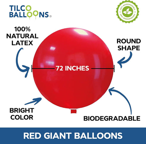 Giant Balloons 72 Inch Jumbo: Ready to Inflate with Air, Helium, or Water for Event Decoration