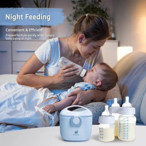 Termichy Portable Baby Formula Dispenser, 8.8OZ Milk Powder Container with Carry Handle and Scoop for Travel, Light Blue