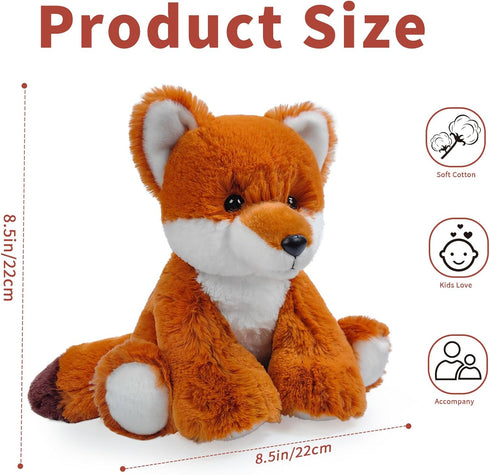 Hideekoog 1-3 -8.5 Inch Fox Stuffed Animal Toy, Soft Huggable Fox Plush Toys for Kids, Cute Animal Gift for Boys Girls