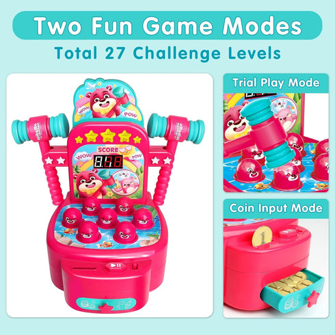 Yerloa Toddler Toys - Whack Mole Arcade Game for Ages 2-4, Interactive Learning Activities with Sound & Light