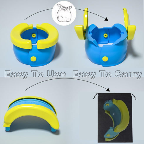 Travel Potty for Toddler Kids,Folding Toilet in Banana Shape,Portable Car Potty with Storage Bag,Outdoor and Indoor