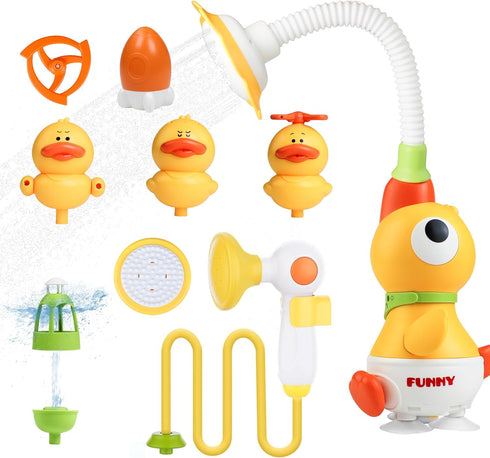 Baby Bath Sprayer Toy for Toddlers-Adjustable Water Flow Rinser with 3 Squirting