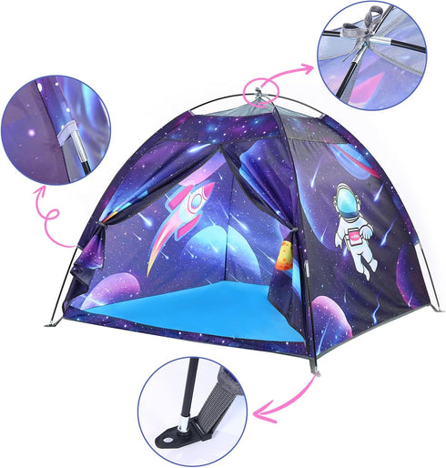 Space World Kids Play Tent - Foldable Pop Up Spaceship Tent for Indoor Outdoor Play, 47 * 47 * 41, Purple Blue