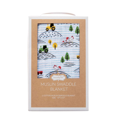 Mud Pie Farmhouse Swaddle Blanket - Multi