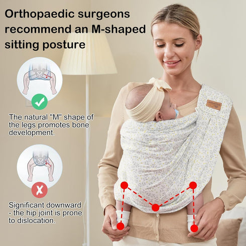 Baby Sling Carrier Newborn, Adjustable Easy Wearing Baby Nursing Warp Sling, New Mom Dad Soft Cotton Baby Front Holder