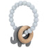 Nuby Elephant Teether Ring: Natural Wood & Silicone, Gray, 3 M+