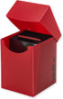 Vault X Trading Card Deck Box with 150 Black Card Sleeves, Fits 100+ Sleeved Cards, Storage Box for TCG (Red)