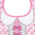 Littleforbig Adult Bib - Cotton Waterproof Babydoll Printed, Adjustable Velcro Closure - Pretty in Pink