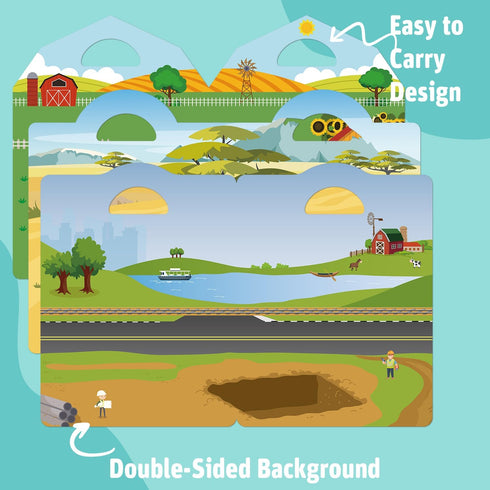 1-3, 2-3, 2-4, 80+ 3-5, Travel Toys for Toddlers Sticker Books for Kids Reusable Puffy Stickers, Farm, Vehicles, Safari