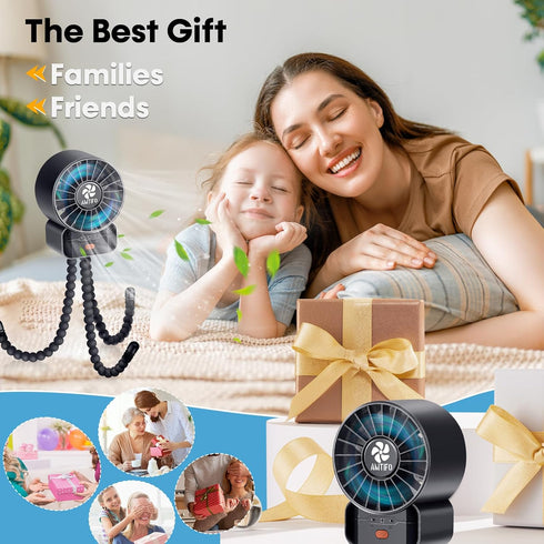 2-Pack 12 AMTIFO Stroller Fan for Baby: USB Rechargeable, Quiet, Adjustable & Portable - Ideal for Stroller, Crib, Car