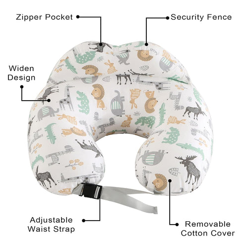 BATTOP Nursing Pillow for Breastfeeding,Bottle Feeding, Plus Size Breastfeeding Pillows with Adjustable Waist Strap