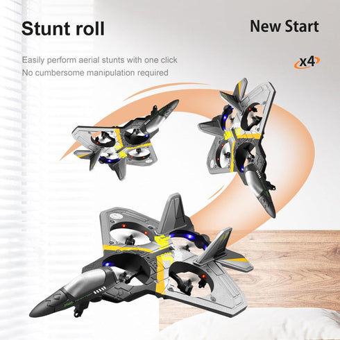 V17 2.4GHz 2 360 (Blue+2pcs Rc Plane Jet Fighter Stunt Remote Control Airplane with Batteries,Rc fighter jet drone