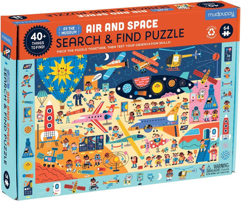 Mudpuppy Air and Space Museum - 64 Piece Search & Find Puzzle Featuring Aviation and Space Artifacts