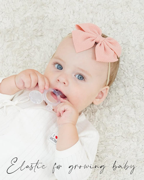 jollybows 40pcs Hair Accessories for Kids, Baby Girls Hair Bows Headband Nylon Elastic Hair Band