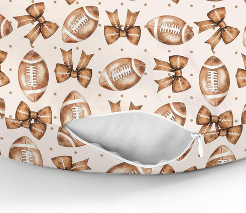 Vintage Football Bows Nursing Pillow Covers for Boy Girl American Football Game Nursery Feeding Pillowcase