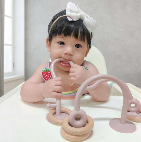Socub High Chair Suction Cup Toy for Babies 6-18 Months, Montessori Educational Interactive Table Toys (Blue)